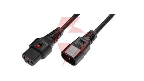 Kabel przedłużający zasilający 3x1 IEC C14/IEC C13 prosty M/Ż czarny IEC-PC1021 /2m/