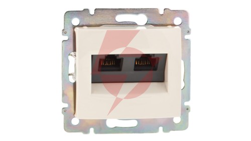 VALENA Gniazdo telefoniczne kremowe 2xRJ45 5e UTP 774131