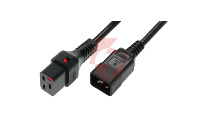 Kabel zasilający serwerowy 3x1,5 IEC C20 prosty/IEC C19 prosty M/Ż czarny IEC-PC1284 /1m/