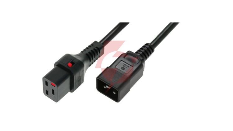 Kabel zasilający serwerowy 3x1,5 IEC C20 prosty/IEC C19 prosty M/Ż czarny IEC-PC1285 /2m/
