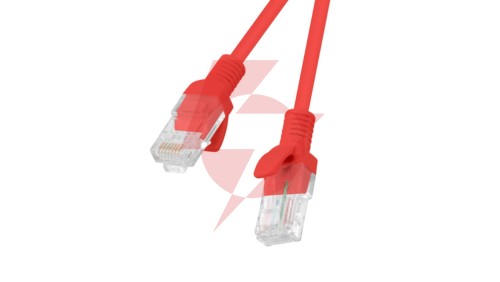 Kabel krosowy patchcord U/UTP kat.6 0,5m czerwony