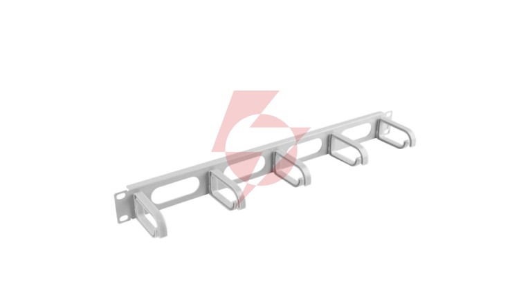 Organizer kabli 19 1U z 5 uchwytami - typ B szary AK-1205-S