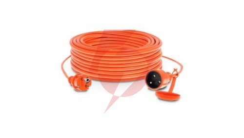 Przedłużacz ogrodowy 1-gniazdo z/u 10m /H05VV-F 3x1/ 10A IP44 pomarańczowy