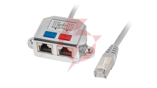 Adapter - rozdzielacz LAN RJ45 - 2xRJ45 FTP /2 urządzenia na 1 kablu/ AD-0026-S