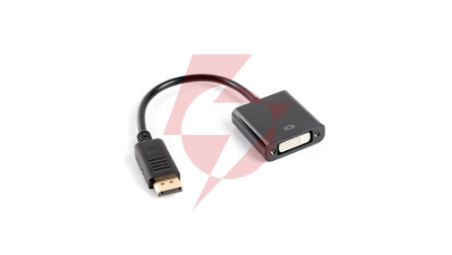 Adapter DisplayPort M - DVI-D (24+5) F, czarny 10cm AD-0007-BK