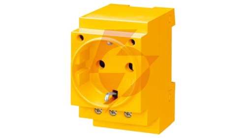 Gniazdo modułowe 2P+Z 16A 230V Schuko na szynę żółte 5TE6810