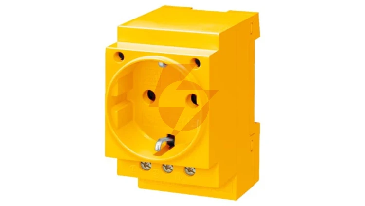 Gniazdo modułowe 2P+Z 16A 230V Schuko na szynę żółte 5TE6810