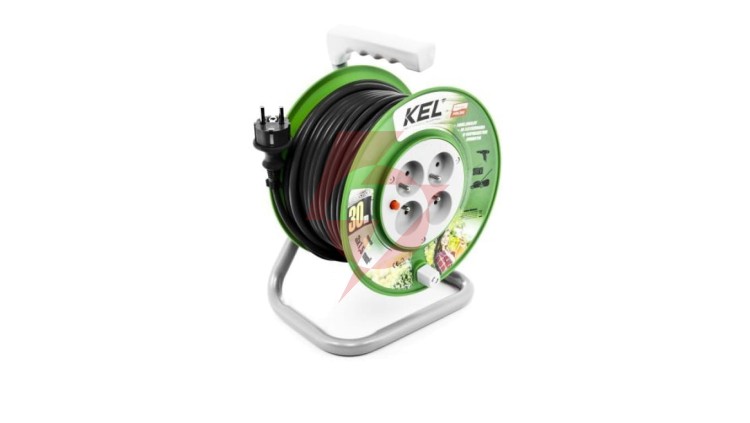 Przedłużacz bębnowy STANDARD LINE 30m H05VV-F 3x1,5 4xGS /+ termik/ 16A czarny