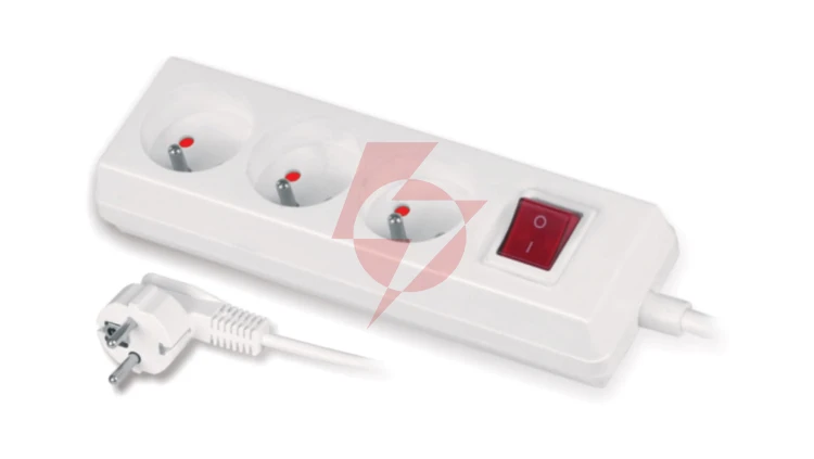 Przedłużacz z wyłącznikiem 3-gniazda z/u 10A 3m /OMY 3x1/ biały PS-370WS