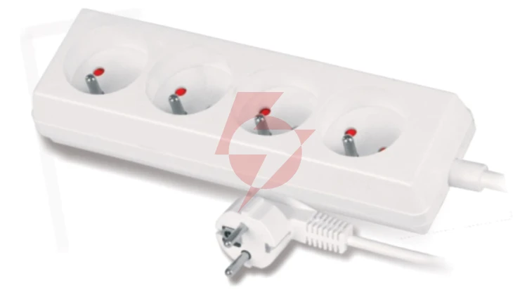 Przedłużacz 4-gniazda z/u 10A 1,5m /OMY 3x1/ biały PS-470
