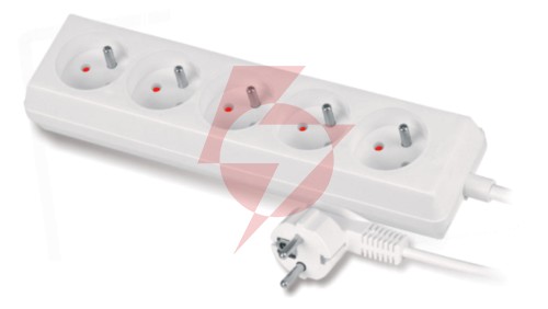 Przedłużacz 5-gniazd z/u 10A 5m /OMY 3x1/ biały PS-570