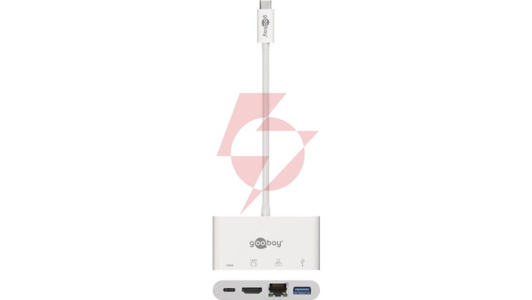Multi adapter USB-C - HDMI + Ethernet RJ45 + USB-A 3.0 + USB-C 62104
