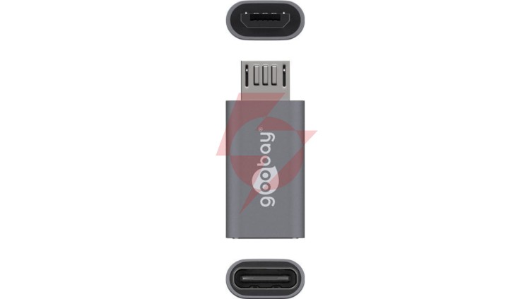 Adapter USB-C - microUSB 2.0 (typ B) szary 55553