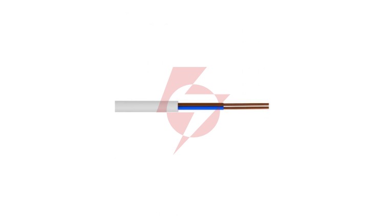 Przewód mieszkaniowy H03VV-F (OMY) 2x1,5 biały 300/300V /50m/