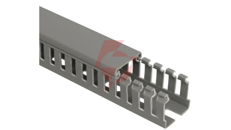 Korytko grzebieniowe samogasnące 25x25 szare z pokrywą UV ECS2525 /2m/