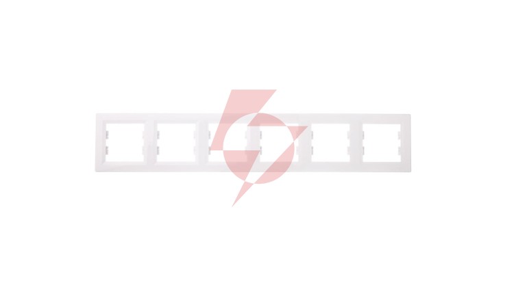 ASFORA Ramka sześciokrotna pozioma biała EPH5800621