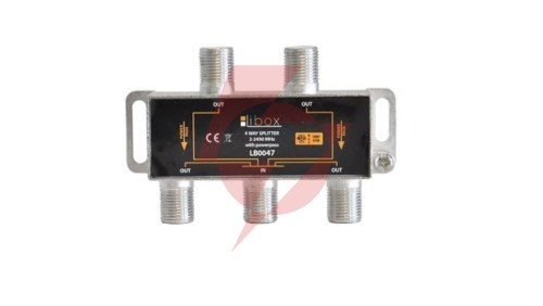 Rozdzielacz sygnału SAT splitter 1x F / 4x F Power Pass LB0047 LIBOX