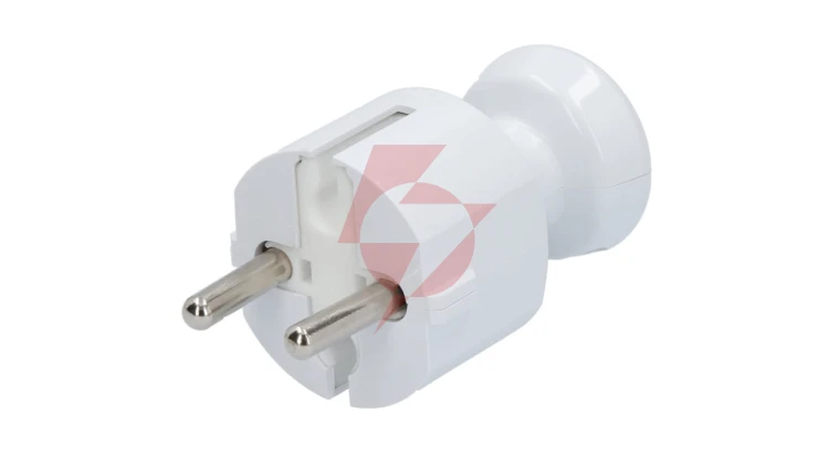 Wtyczka prosta b/u 16A 2P 250V biała WT-4