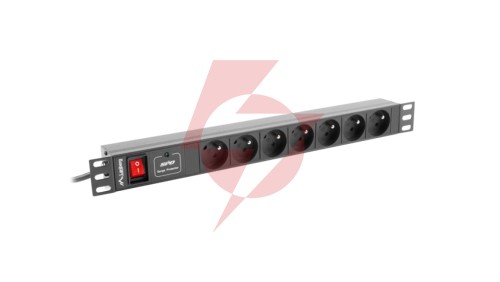 Listwa zasilająca RACK PDU 1U 10A 7x230V PL 2m czarna C14 PDU-07E-0200-IEC-BK