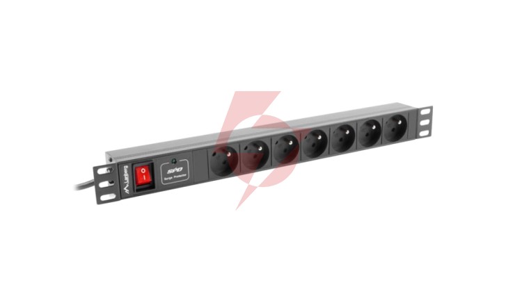 Listwa zasilająca RACK PDU 1U 10A 7x230V PL 2m czarna C14 PDU-07E-0200-IEC-BK