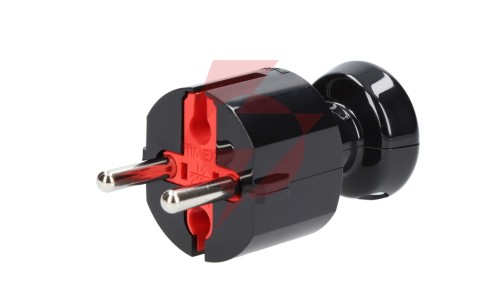 Wtyczka prosta b/u 16A 2P 250V czarna WT-4 CZ
