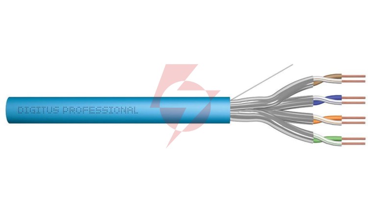 Kabel teleinformatyczny U/FTP kat.6a 4x2xAWG23 LS0H drut niebieski CPR: Dca-s1a,d0,a1 /500m/