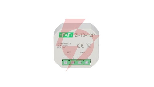 Zasilacz impulsowy do puszki 180-264V AC, wyj. 12V DC 0,83A 10W ZI-10-12P