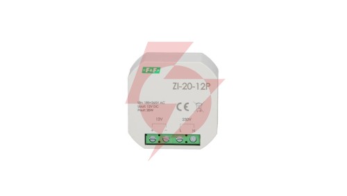 Zasilacz impulsowy do puszki 180-264V AC, wyj. 12V DC 1,6A 20W ZI-20-12P