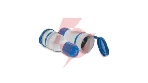 Gniazdo przenośne z klapką 16A 2P+Z 250V IP54 szary/niebieski GN-54 W-97979