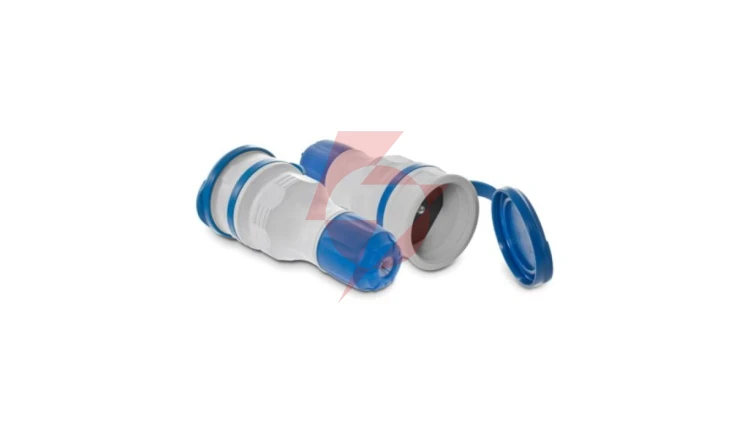 Gniazdo przenośne z klapką 16A 2P+Z 250V IP54 szary/niebieski GN-54 W-97979