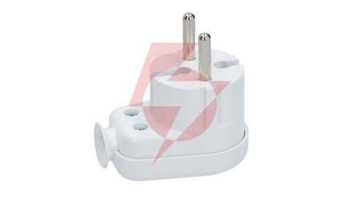 Wtyczka kątowa b/u 16A 2P 250V biała WT-16 K2