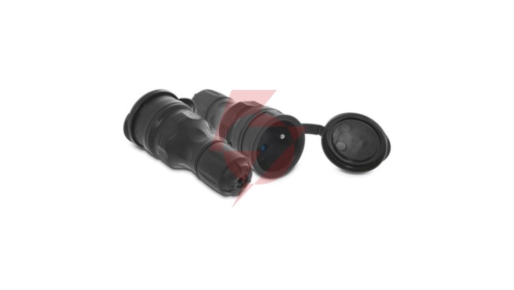 Gniazdo przenośne z klapką 16A 2P+Z 250V IP54 czarny GN-54 W-97448