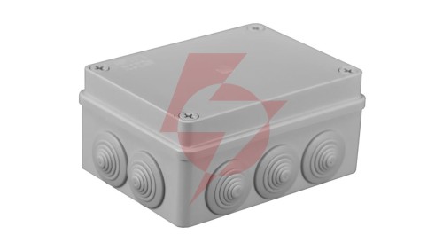 Puszka n/t hermetyczna 120x80x50 6 dławików IP65 szara S-BOX 206