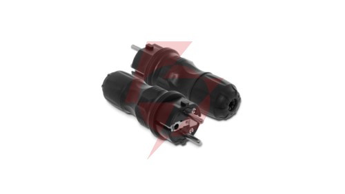 Wtyczka prosta 16A 2P+Z 250V IP54 czarna WT-54 W-97446