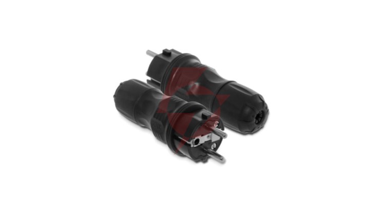 Wtyczka prosta 16A 2P+Z 250V IP54 czarna WT-54 W-97446
