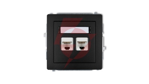 DECO Gniazda komputerowe podwójne 2xRJ45, kat. 5e, 8-stykowy czarny mat 12DGK-2