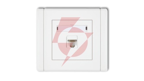 FLEXI Gniazdo komputerowe pojedyncze 1xRJ45, kat. 5e, 8-stykowe biały FGK-1