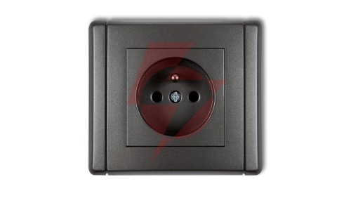 FLEXI Gniazdo pojedyncze z/u 2P+Z grafitowy 11FGP-1zp