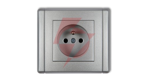 FLEXI Gniazdo pojedyncze z/u 2P+Z srebrny metalik 7FGP-1zp