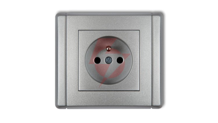 FLEXI Gniazdo pojedyncze z/u 2P+Z srebrny metalik 7FGP-1zp