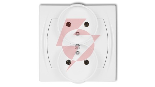 LOGO Gniazdo podwójne z/u biały LGPR-2z