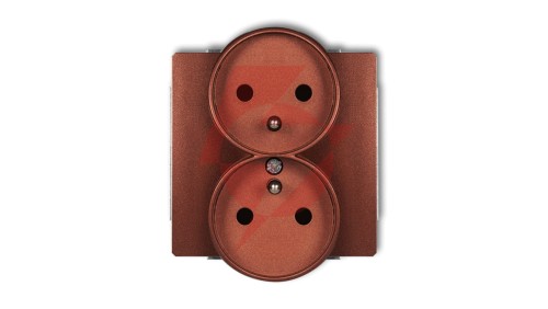 DECO Gniazdo podwójne z/u brązowy metalik 9DGPR-2zp