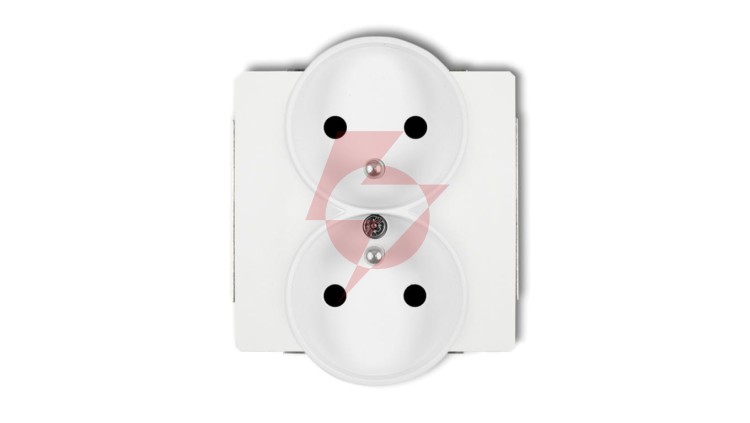 DECO Gniazdo podwójne z/u 2x2P+Z biały DGPR-2zp