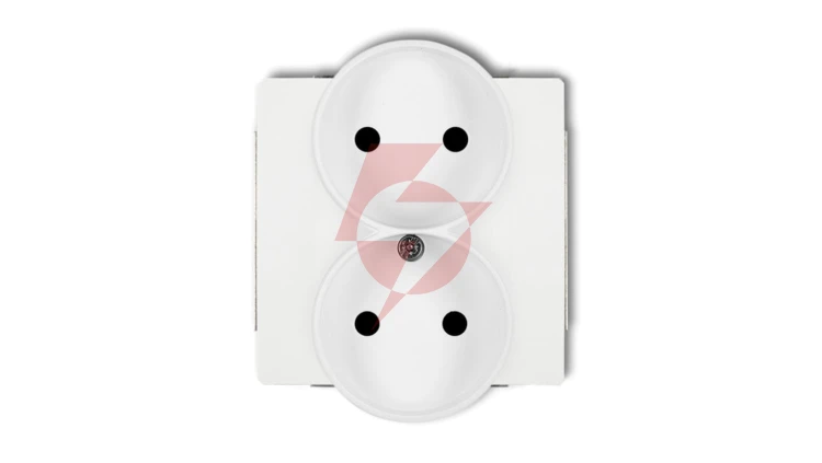 DECO Gniazdo podwójne b/u 2x2P biały DGPR-2p
