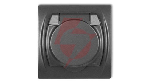 LOGO Gniazdo bryzgoszczelne z/u (klapka grafitowa) grafitowy 11LGPB-1zp