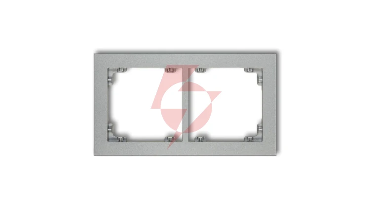 DECO Ramka podwójna srebrny metalik 7DR-2