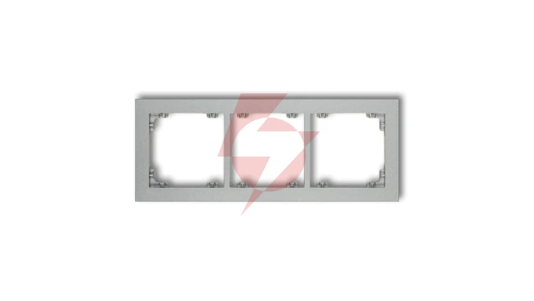 DECO Ramka potrójna srebrny metalik 7DR-3