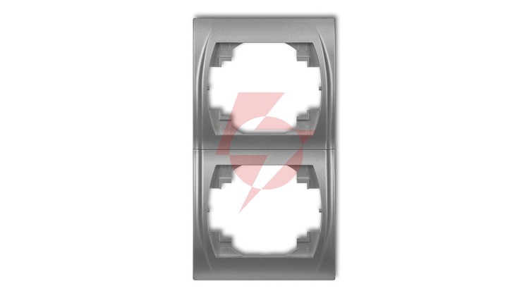 LOGO Ramka pionowa podwójna srebrny metalik 7LRV-2