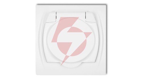 LOGO Gniazdo bryzgoszczelne z/u (klapka biała) biały LGPB-1zp
