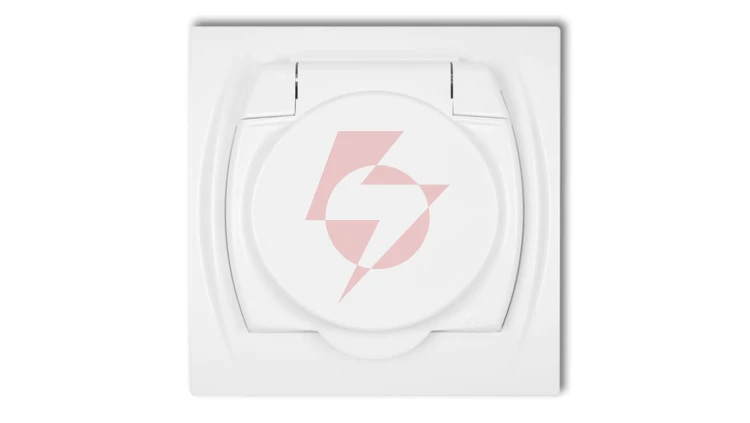 LOGO Gniazdo bryzgoszczelne z/u (klapka biała) biały LGPB-1zp